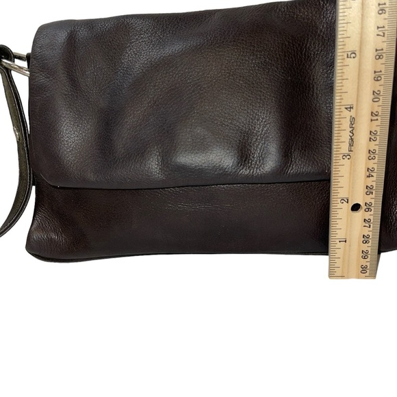 Liz Claiborne Genuine Leather Handbag Deep Brown Shoulder or Hand Held Snap - Picture 8 of 13